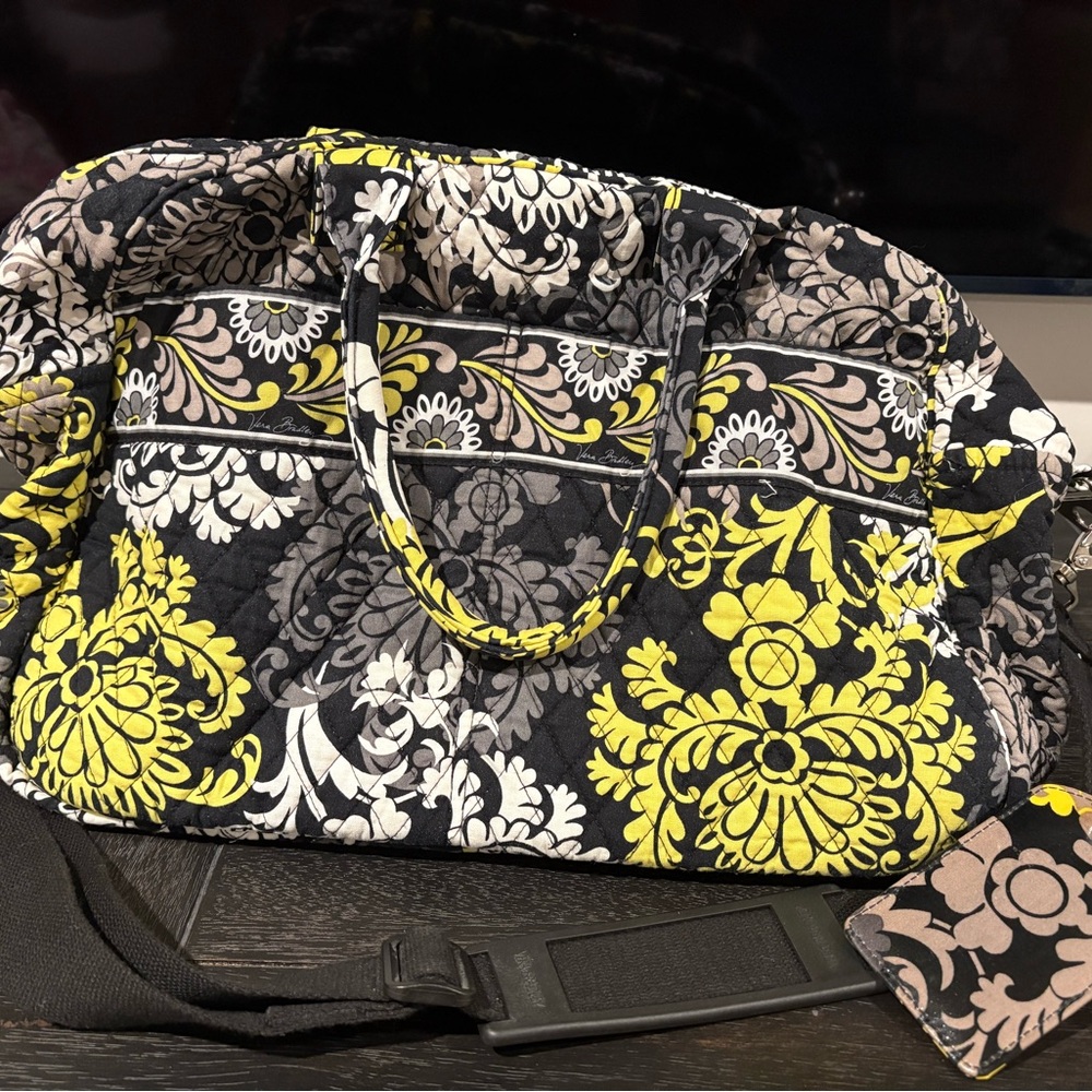 Vera Bradley Black and Yellow Floral Travel Bag